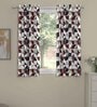 Maroon Polyester Abstract 5ft Semisheer Eyelet (2 pc) Window Curtains