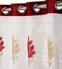 Maroon Traditional Polyester 5 Ft Semisheer Eyelet Window Curtains (Set of 2)