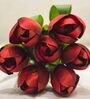 Maroon Polyester Decorative Tulip Bunch Artificial Flowers