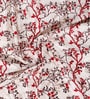 Maroon Polyester Floral Light Filtering Eyelet 5 Feet Window Curtains (2 Pc)