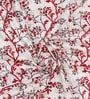 Maroon Polyester Floral Light Filtering Eyelet 9 Feet Door Curtains (2 Pc)