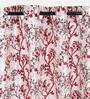 Maroon Polyester Floral Light Filtering Eyelet 9 Feet Door Curtains (2 Pc)