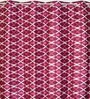Maroon Abstract Polyester 9 Ft Semisheer Eyelet Door Curtains (Set of 2)