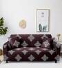 Maroon Traditional Polyester (1Pc) Seater Sofa Cover