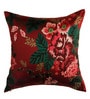 Maroon Floral Fabric 16 x 16 Inch Cushion Cover