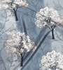 Blue Floral Polyester 5 Ft Semisheer Eyelet Window Curtains (Set of 2)