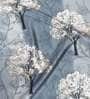 Blue Floral Polyester 7 Ft Semisheer Eyelet Door Curtains (Set of 2)