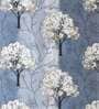 Blue Floral Polyester 7 Ft Semisheer Eyelet Door Curtains (Set of 2)