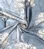 Blue Floral Polyester 7 Ft Semisheer Eyelet Door Curtains (Set of 2)
