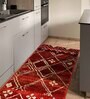 Maroon Polyester Geometric 55 x 22 Inches Runner