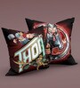 Maroon Polyester Marvel 16x16 inches Reversible Kids Cushion (1 Pc)