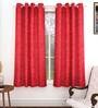 Maroon Polyester Semisheer 5 Feet Eyelet Curtain