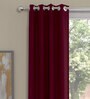 Maroon Polyester Solid 5 Ft  Semisheer Eyelet 2 Window Curtains