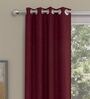 Maroon Polyester Solid 5 Ft  Semisheer Eyelet 2 Window Curtains