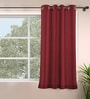 Maroon Polyester Solid 5ft Room Darkening Eyelet Window Curtain
