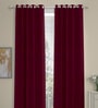 Maroon Polyester Solid 7 Ft Semisheer Eyelet 2 Door Curtains