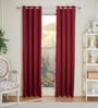 Maroon Polyester Solid 7ft Blackout Eyelet Door Curtain (1 Pc)