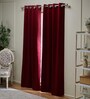 Maroon Polyester Solid 7ft Blackout Eyelet Door Curtain (1 Pc)