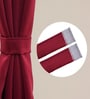 Maroon Polyester Solid 7ft Blackout Eyelet Door Curtain (1 Pc)