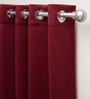 Maroon Polyester Solid 7ft Blackout Eyelet Door Curtain (2 Pc)