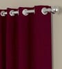 Maroon Polyester Solid 9 Ft Semisheer Eyelet 2 Door Curtains