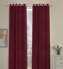 Maroon Polyester Solid 9 Ft Semisheer Eyelet 2 Door Curtains