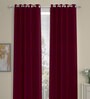 Maroon Polyester Solid 9 Ft Semisheer Eyelet 2 Door Curtains