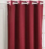 Maroon Solid Polyester 9 Ft Blackout Eyelet Door Curtain