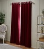 Maroon Polyester Solid 9ft Blackout Eyelet Door Curtain (1 Pc)