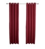 Maroon Polyester Solid 9ft Blackout Eyelet Door Curtain (2 Pc)