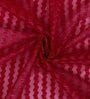 Maroon Polyester Striped 9ft Sheer Eyelet Door Curtain