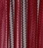 Maroon Polyester Striped 9ft Sheer Eyelet Door Curtain