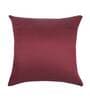 Maroon Textured Polyester 16 x 16 Inches Cushion Covers (Set of 5)