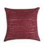 Maroon Textured Polyester 16 x 16 Inches Cushion Covers (Set of 5)