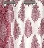 Maroon Traditional Polyester 7 Ft Semisheer Eyelet Door Curtains (Set of 2)