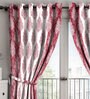 Maroon Traditional Polyester 7 Ft Semisheer Eyelet Door Curtains (Set of 2)