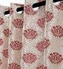Maroon Polyester Traditional Light Filtering Eyelet 9 Feet Door Curtains (2 Pc)