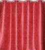 Maroon Poleyster Camrin Leaves 9 Feet Semi Transperency Ring Top Long Door Curtains 2Pcs