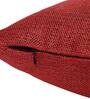 Maroon Solid Jute 16 x 16 Inches Cushion Covers (Set of 5)