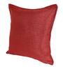 Maroon Solid Jute 16 x 16 Inches Cushion Covers (Set of 5)
