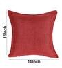 Maroon Solid Jute 16 x 16 Inches Cushion Covers (Set of 5)
