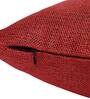 Maroon Solid Jute 18 x 18 Inches Cushion Covers (Set of 2)