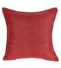 Maroon Solid Jute 24 x 24 Inches Cushion Covers (Set of 2)