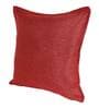 Maroon Solid Jute 24 x 24 Inches Cushion Covers (Set of 2)