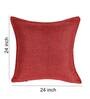 Maroon Solid Jute 24 x 24 Inches Cushion Covers (Set of 2)