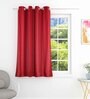 Maroon Premium Jute Solid 5ft Light Filtering Eyelet Window Curtain (1 Pc)