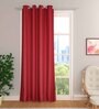 Maroon Premium Jute Solid 5ft Light Filtering Eyelet Window Curtain (1 Pc)
