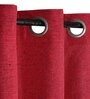 Maroon Premium Jute Solid 9ft Light Filtering Eyelet Longdoor Curtain (1 Pc)