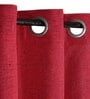 Maroon Premium Jute Solid 8ft Light Filtering Eyelet Longdoor Curtain (1 Pc)