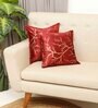 Maroon Printed Velevt 2 Cushion Covers
